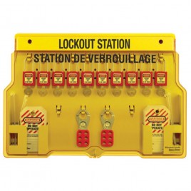 Lockout Station 10 padlocks, 2 hasps and 24 hazard labels do not operate (bilingual).