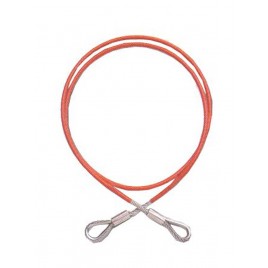 PVC coated galvanized steel cable sling for fall protection. Flexible anchorage connector with 2 swaged eyes