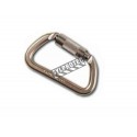 Semi-automatic self-locking D-shaped carabiner. ¾" opening, withstands 6744 lbs (30 kN) of force