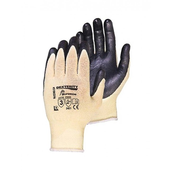 Cut-resistant Kevlar® blended-knit glove touchscreen friendly.