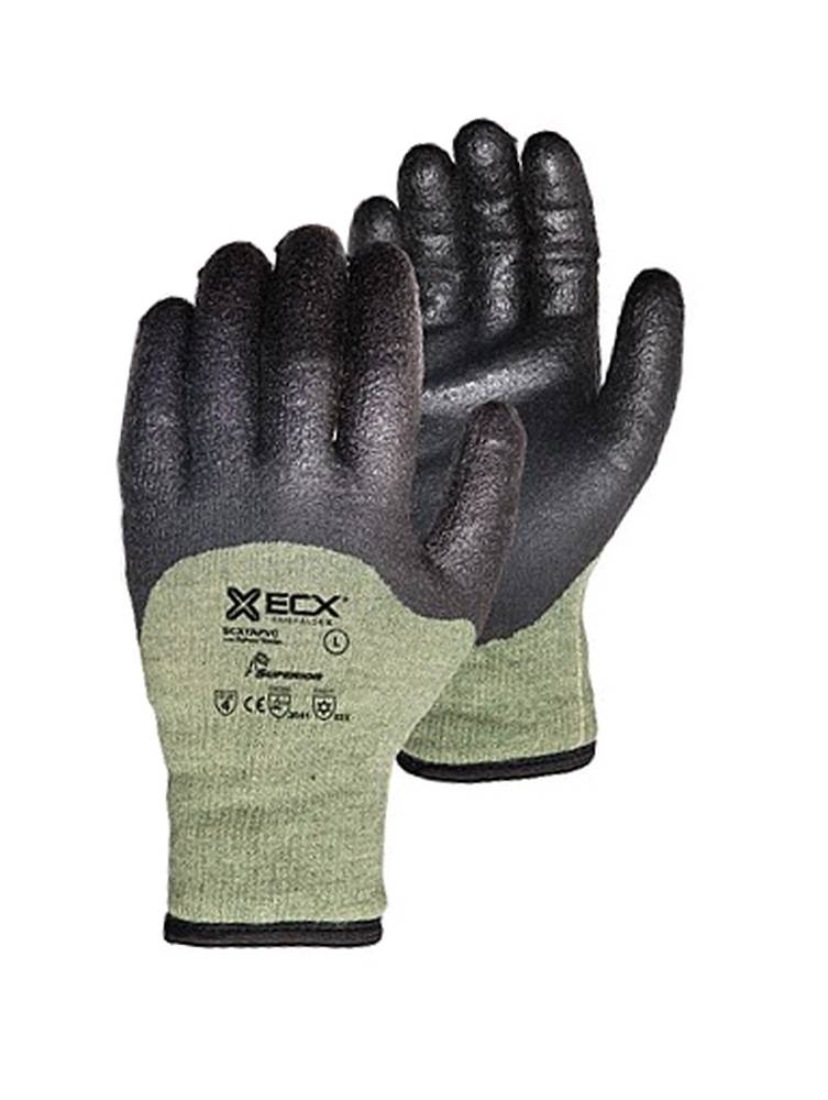 13-gauge ASTM/ANSI cut-resistant level A5 touchscreen friendly  Kevlar®/Steel knit Emerald CX® winter glove & PVC coating