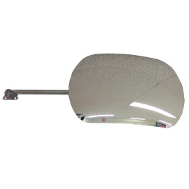 Acrylic rectangular convex mirror with adjustable arm, 160-degree field of view.