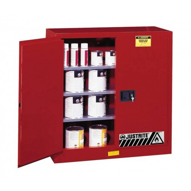 Safety storage cabinet for combustibles. Capacity 20 US gallons (76 L). FM listed, NFPA, OSHA and IFC compliant.