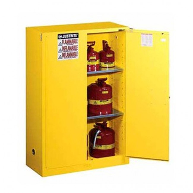 Armoire de 45 gallons US (171 L) pour liquides inflammables, certifiée FM, NFPA, OSHA.