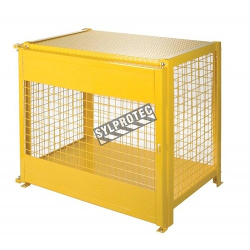 Storage cabinet for liquid propane cylinders. Capacity 6 cylinders of 35 lbs. CSA compliant.
