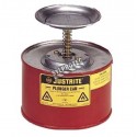 Steel solvent dispenser, 1 liter, FM, UL, OHSA approved, made by Justrite.