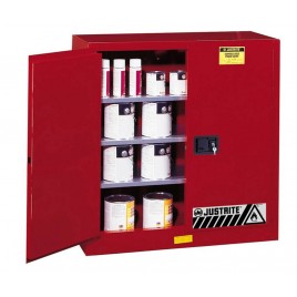 Justrite safety storage cabinet for combustibles (paints, inks), capacity 40 gallons.