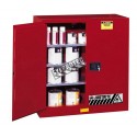 Safety storage cabinet for combustibles. Capacity 40 US gallons (151 L). FM, NFPA, and OSHA compliant.