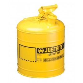 Bidon d'acier jaune pour liquides inflammables, type 1, 5 gallons, approuvé FM, UL, OHSA.