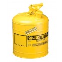 Bidon d'acier jaune pour carburant diesel, type 1, 5 gallons, approuvé FM, UL, OHSA.