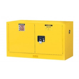 Wall-mounted flammable liquids storage cabinet, 17 US gallons (64 L), FM, NFPA and OSHA-approved.
