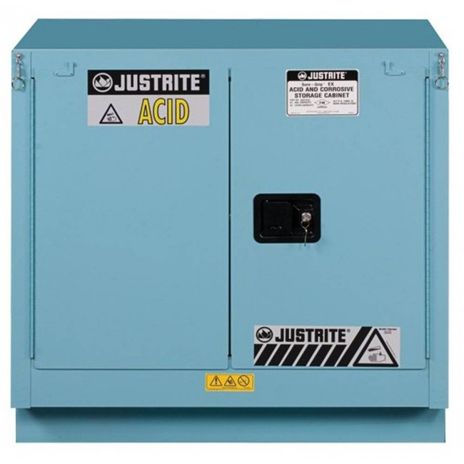 Undercounter acid and corrosive liquids storage cabinet. Capacity 22 gallons US (83 L). FM listed.