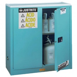 Safety storage cabinet for acids and corrosive liquids. Capacity 30 US gallons (114 L). FM listed, NFPA 30 and OSHA compliant.