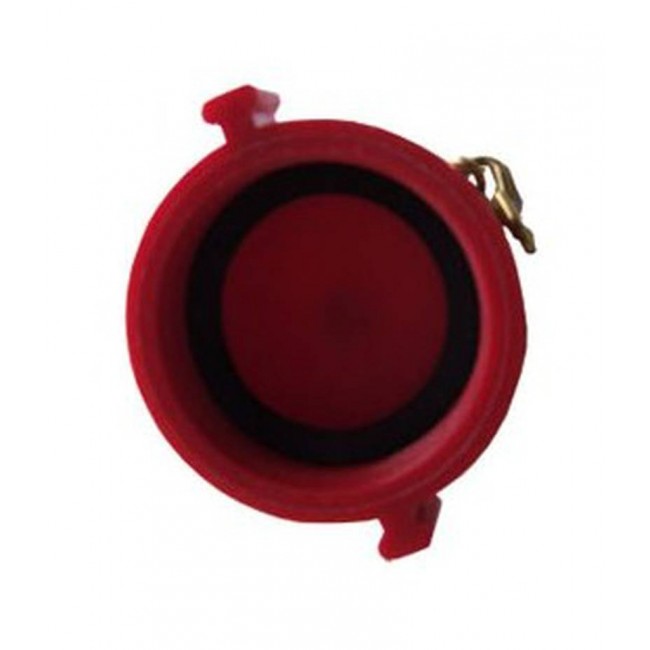 NPSH female threaded plug for 1.5" fire hose, plastic with chain