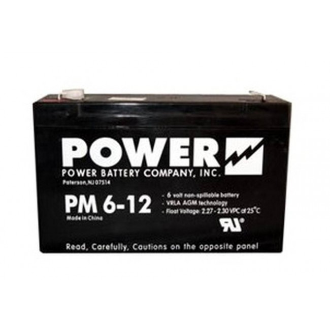 Batterie 6 V 12 Ah 72 W pour unité d'éclairage d'urgence