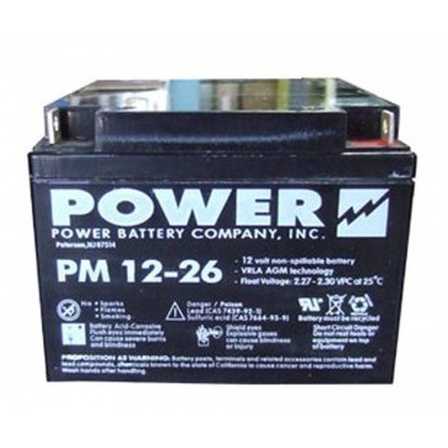 Batterie 12 V 26 Ah 312 W pour unité d'éclairage d'urgence