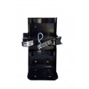 Box-type vehicle bracket for 20 lb portable fire extinguishers with 6 ¼ to 6 ¾ inches in diameter