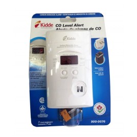 Digital CO (carbon monoxide) detector, with wall plug for 120 V AC and 9 V battery back-up.