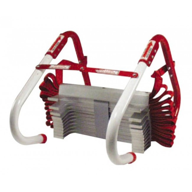 Foldable emergency escape ladder, 4 meters (13 feet), for 2-storey buildings.