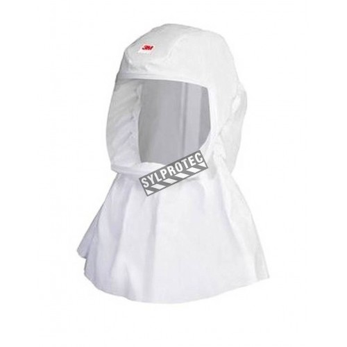 3M white S-series polypropylene hood for respiratory protection systems in health, food and pharmaceutical sectors. S/M size.