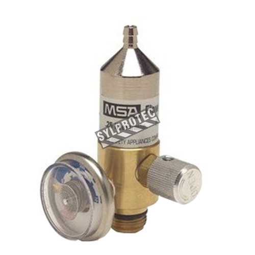 MSA RP gas regulator with 0.25 L/min fixed flow for gas detector's calibration. Provides a constant and accurate flow.