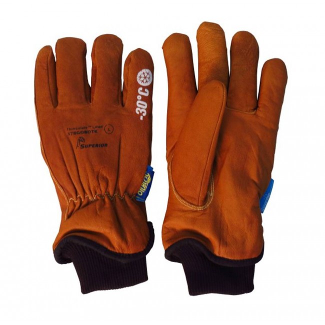 Endura® winter WaterStop™/Oilbloc™ goat leather gloves lined with double weight Thinsulate™ liner. Size: XS-XXXL. Sold in pairs.