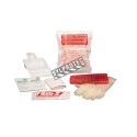 Cost-effective body fluids clean-up kit including some Red-Z spill control solidifier for one-off use