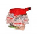 Sporting/outdoor activities waist first aid kit with a 14-types of item non-compliant content for trauma care