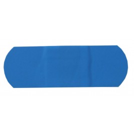Blue plastic detectable bandages, 2.5 x 7.5 cm (1 x 3 in), 100/box.