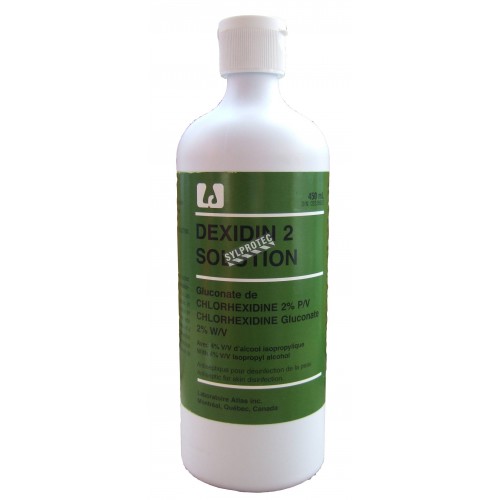 Solution antiseptique Dexidin 2, 450 ml.