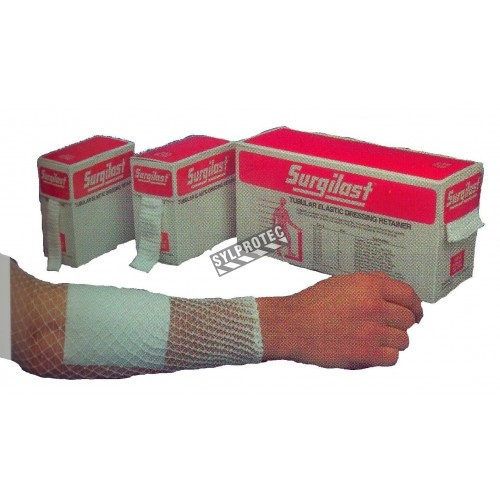 Surgilast tubular elastic bandage, latex-free, size 2 (small hand, arm, leg, foot).