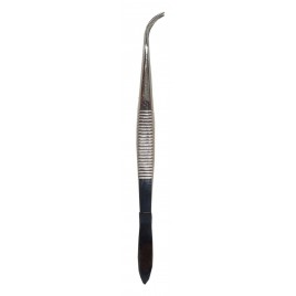 Curved splinter tweezers, 4 1/2 in (11.4 cm).