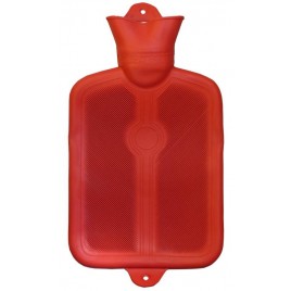Bouillotte en caoutchouc rouge pour thérapie à la chaleur, capacité 2 litres (0.55 gallons US).