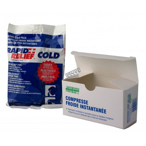 Instant cold pack in a boxed bag, 4 x 6 in.