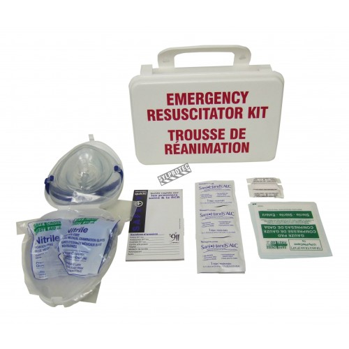 CPR (resuscitation) kit in a plastic case.