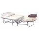 Folding bed cot with mattress and casters, 76 x 188 x 41 cm (30 x 74 x 16 in).