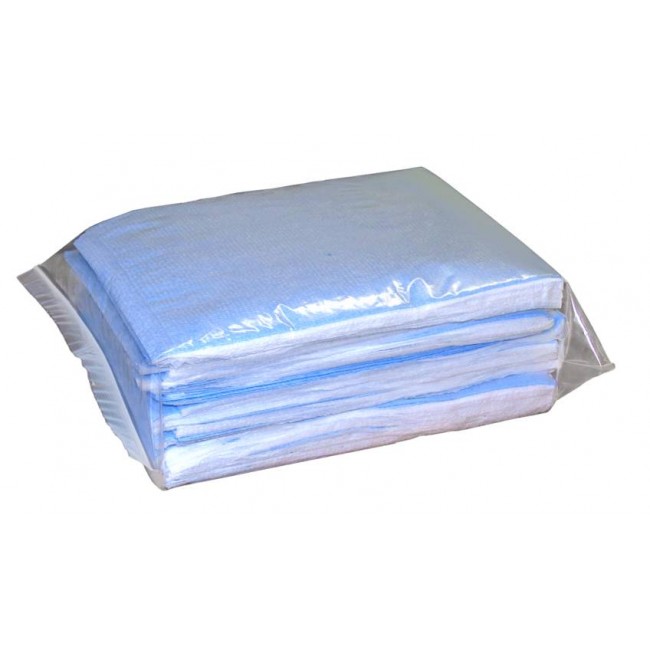 Disposable tissue pillowcases with polyester backing, 25/pkg.