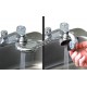 eyePod faucet-mounted eyewash with anti-scald valve, ANSI Z358.1 compliant.