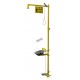 Bradley combination emergency shower and eyewash with steel bowl and pedal, certified ANSI Z358.1-2009.