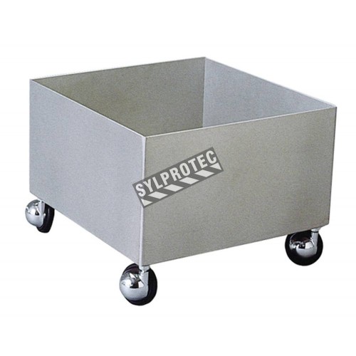 Cart for transporting portable eyewash stations (PD19690 and PD19788), made of stainless steel.