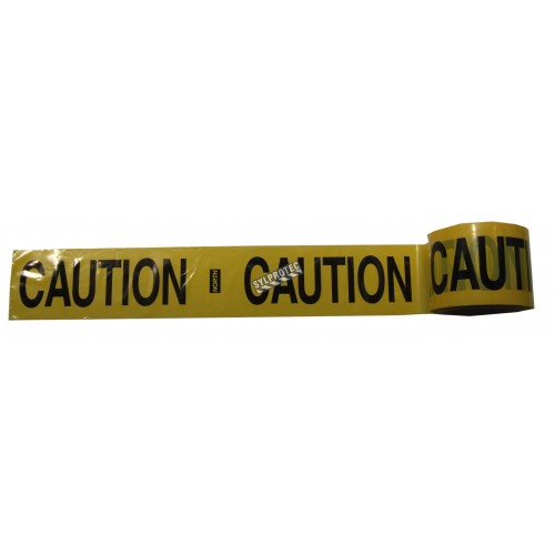 Yellow barricade tape, CAUTION, 3 in X 1000 ft.