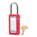 Non-conductive red padlock with Xenex® lock body ,high security, 6-pin tumbler cylinder, unique key, compliance with OSHA.