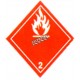 Flammable Gas label, 4 in X 4 in, rolls of 500. Use under WHMIS procedures.