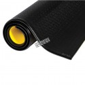 Ergonomic black carpet Wear-Bond Tuff-Spun black carpet, 3/8 in, made of PVC sponge, for comfort at a low price.