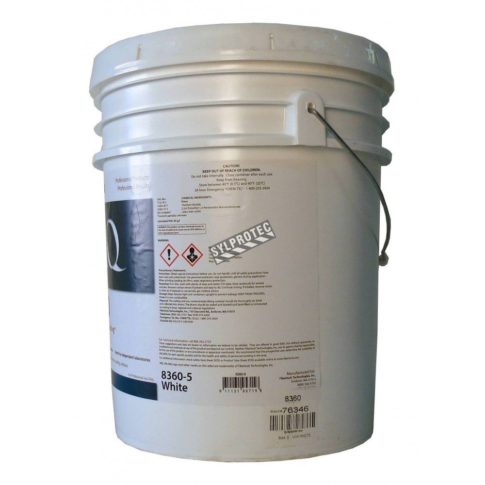  Fiberlock AfterShock Fungicidal Coating, White, 5 Gallons,  Kills Residual Mold & Mildew, Inhibits Future Growth, Extremely Durable,  Ideal for Interior Wall Surfaces : Industrial & Scientific
