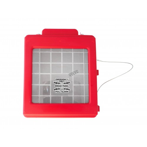 CATO™ red HDPE manual pull station cover with acrylic window, for flush-mounted pull stations.
