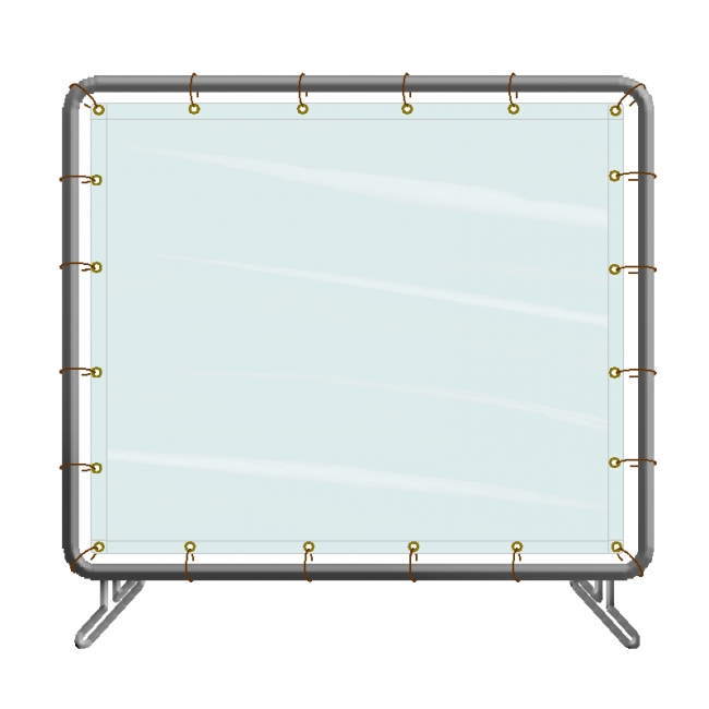 Portable vinyl welding screen, 5 x 4 ft, choice of color.