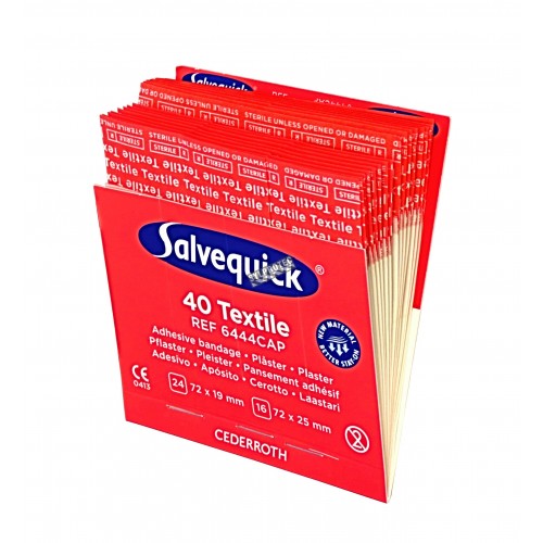 Refill 40 fabric adhesive bandages for &quot;Salvequick&quot; bandage distributor (PS120).