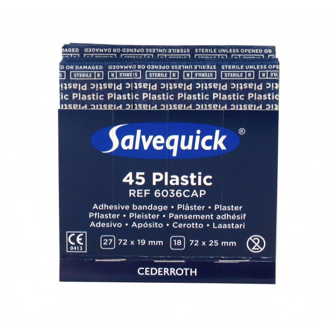 Refill 45 plastic adhesive bandages for "Salvequick" bandage distributor (PS120).
