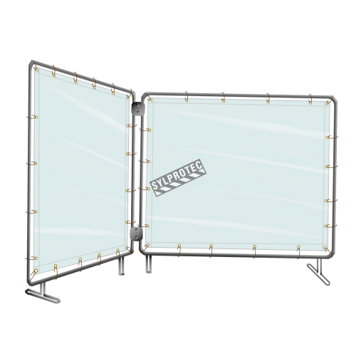 Portable vinyl welding screen, simple panel, 5 x 6 ft, choice of color.
